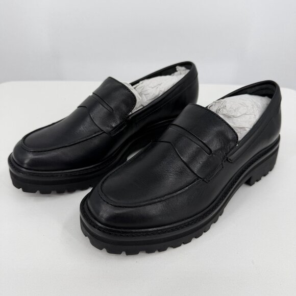 Everlane The Lug Loafer in Black Leather size 9.5 Women's Chunky Heel - Picture 2 of 13